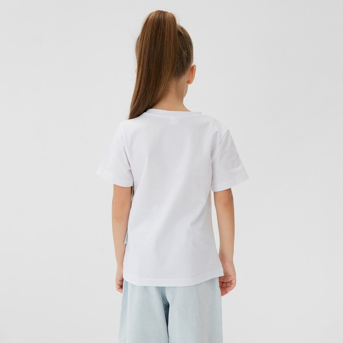 Футболка детская &laquo;Эльза&raquo;, Холодное сердце, рост 110-116, белый