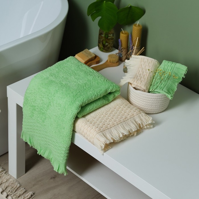 Полотенце махровое Love Life &laquo;Аморе&raquo; 50х90 см, фисташковый, 100% хл, 450 гр/м2