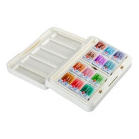 Акварель художественная в кюветах, 12 цветов х 2.5 мл, ЗХК "Белые ночи", "Грануляция и Натуральные земли", 19422244