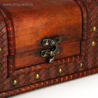 Шкатулка дерево состаренная "С заклёпками" сундучок 10,5х18х11 см