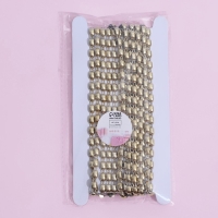 Тесьма металлизированная &laquo;Прямоугольник&raquo;, 8 &times; 5 мм, 4,5 &plusmn; 0,5 м, цвет золотой