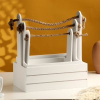 Набор кашпо деревянных 3 в 1 (29&times;18&times;33; 25&times;15&times;30; 21&times;12&times;23) "Аром", белый