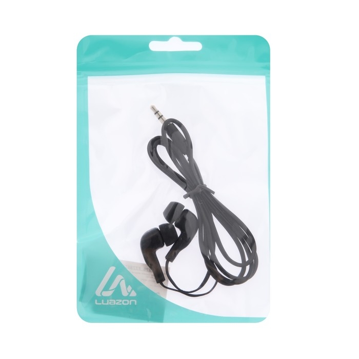 Наушники Luazon LN-2, вакуумные, плоский провод, МИКС Наушники Luazon LN-2, вакуумные, плоский провод, МИКС