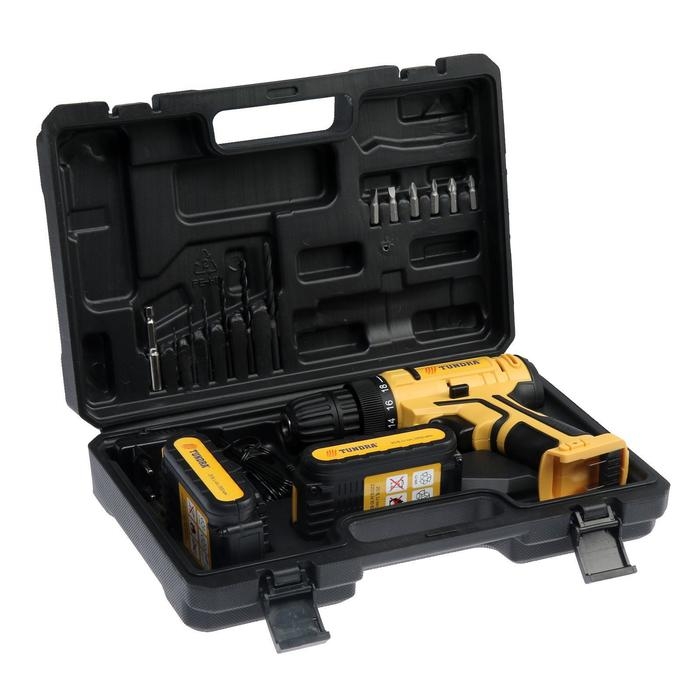 Шуруповерт ТУНДРА, патрон БЗ до 10 мм, LED, 2 х Li-ion 1.3 Ah 20V, 350/1250 об/мин, 28 Н*м Шуруповерт ТУНДРА, патрон БЗ до 10 мм, LED, 2 х Li-ion 1.3 Ah 20V, 350/1250 об/мин, 28 Н*м