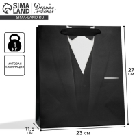 Пакет подарочный ламинированный вертикальный, упаковка, &laquo;Стиль&raquo;, ML 23 х 27 х 11,5 см