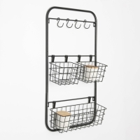 Система хранения универсальная, 3 корзины, 4 крючка, цвет чёрный Система хранения универсальная, 3 корзины, 4 крючка, цвет чёрный