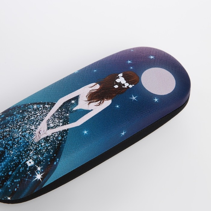 Футляр для очков на хлопушке, длина 16 см, цвет синий Футляр для очков на хлопушке, длина 16 см, цвет синий