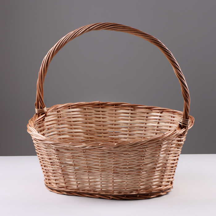 Корзина &laquo;Новая&raquo;, дно:34&times;24 см, верх:43&times;37 см, H=14/19/41 см, ручное плетение, шпон, лоза