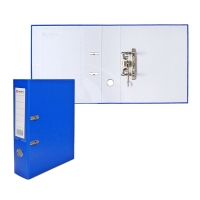 Папка-регистратор А4, 75 мм, Calligrata, ПВХ, тиснение "лен", металлическая окантовка, карман на корешок, собранная, синяя, микс Папка-регистратор А4, 75 мм, Calligrata, ПВХ, тиснение "лен", металлическая окантовка, карман на корешок, собранная, синяя, микс