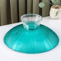 Ваза из стекла для фруктов &laquo;Фейерверк&raquo;, 3,7 л, 33&times;13,5 см, цвет изумрудный