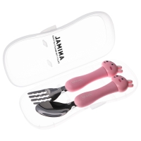 Набор детских столовых приборов в футляре &laquo;Зайчата&raquo;, вилка, ложка