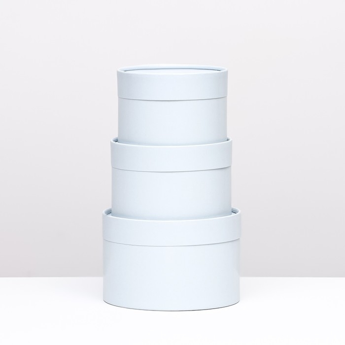 Набор шляпных коробок 3 в 1, Набор шляпных коробок 3 в 1,"Серый",16 х 10,14 х 9,13 х 8,5 см