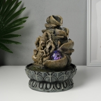Фонтан настольный от сети, подсветка "Ганеша - Мудра Абхая" серый 20,5х20,5х26,5 см Фонтан настольный от сети, подсветка "Ганеша - Мудра Абхая" серый 20,5х20,5х26,5 см
