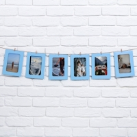 Гирлянда для фотографий с прищепками &laquo;Голубая&raquo;, 6 шт.