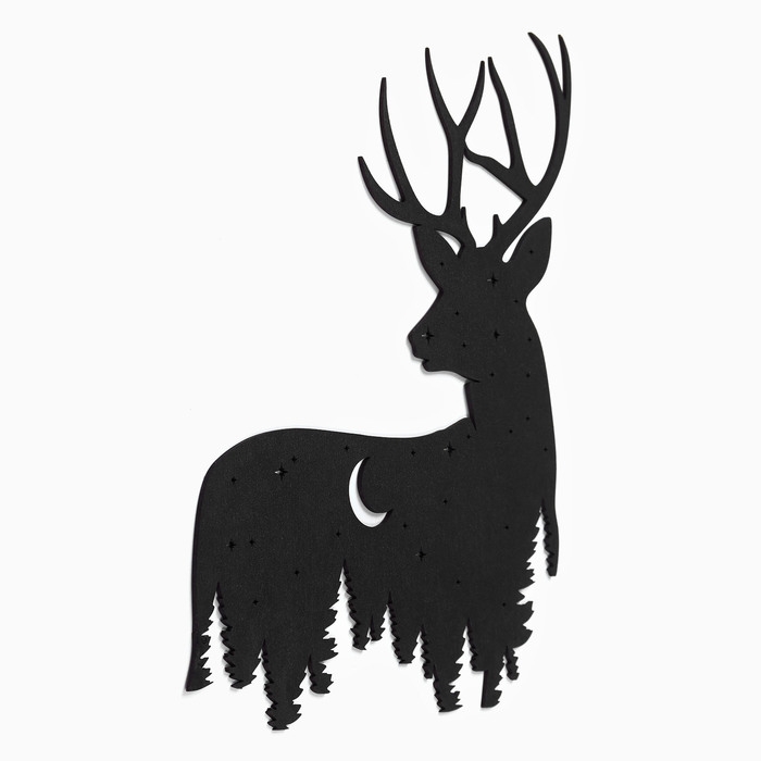 Декорация настенная для интерьера, панно на стену из дерева Декорация настенная для интерьера, панно на стену из дерева "Олень", 37 х 36 см