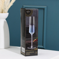 Бокал для шампанского стеклянный Magistro «Мерцание», 190 мл, 7×24,5 см, цвет синий Бокал для шампанского стеклянный Magistro «Мерцание», 190 мл, 7×24,5 см, цвет синий