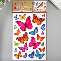 Наклейка пластик многослойная "Бабочки" МИКС 35.5х25 см