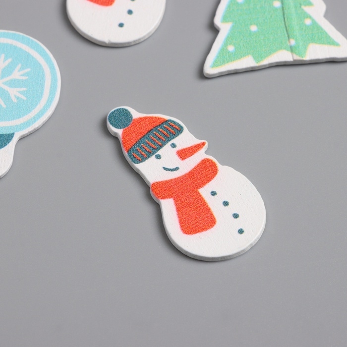 Декор для творчества дерево Декор для творчества дерево "Новогодний" набор 10 шт 2,3х3 см