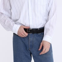 Ремень мужской &laquo;Великан&raquo;, ширина 4 см, винт, пряжка металл, цвет чёрный