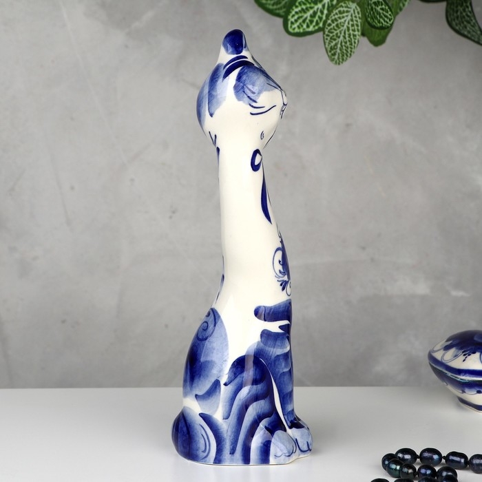 Сувенир &laquo;Кошка Кегля&raquo;, 21,5 см, гжель