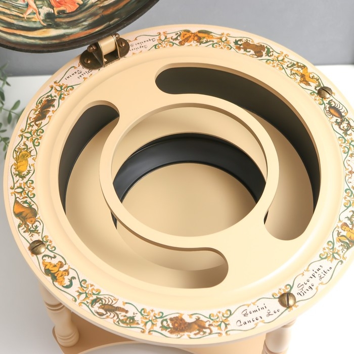 Глобус-бар декоративный, песочный цвет 43х33х33 см