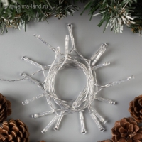 Гирлянда «Нить» 2 м, IP20, прозрачная нить, 20 LED, свечение белое, 2 режима, AAх3 Гирлянда «Нить» 2 м, IP20, прозрачная нить, 20 LED, свечение белое, 2 режима, AAх3