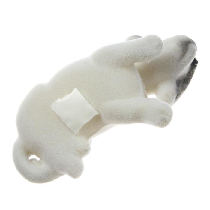 Собака на панель авто, качающая головой, малая, белый окрас Собака на панель авто, качающая головой, малая, белый окрас