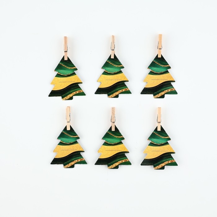 Новогодние украшения для бокалов на Новый год с предсказаниями, ёлочки, 4,2 х 5 см, 6 шт. Новогодние украшения для бокалов на Новый год с предсказаниями, ёлочки, 4,2 х 5 см, 6 шт.