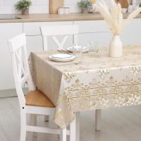 Клеёнка на стол &laquo;Торжество&raquo;, на тканевой основе, рулон 20 метров, ширина 137 см, толщина 0,25 мм, цвет золотой