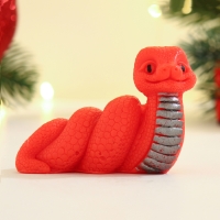 Новый год. Символ 2025. Фигурное мыло "Змейка Льдинка" красное, 50г Новый год. Символ 2025. Фигурное мыло "Змейка Льдинка" красное, 50г