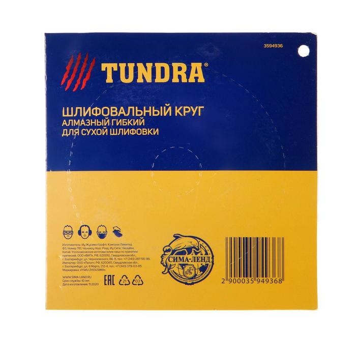 Алмазный гибкий шлифовальный круг ТУНДРА Алмазный гибкий шлифовальный круг ТУНДРА "Черепашка", для сухой шлифовки, 100 мм, № 3000