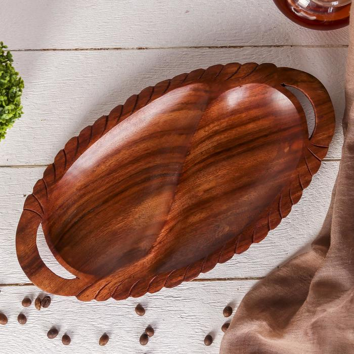 Менажница дерево Менажница дерево "Двойная" 30х16,5х3 см