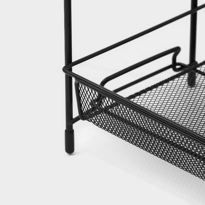 Этажерка 2х-ярусная Доляна, 31&times;17&times;32,5 см, цвет чёрный