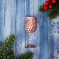 Ёлочная игрушка &laquo;Зимнее волшебство. Бокал сияние блеск&raquo; пластик, 10,5х4,5 см, прозрачно-розовый