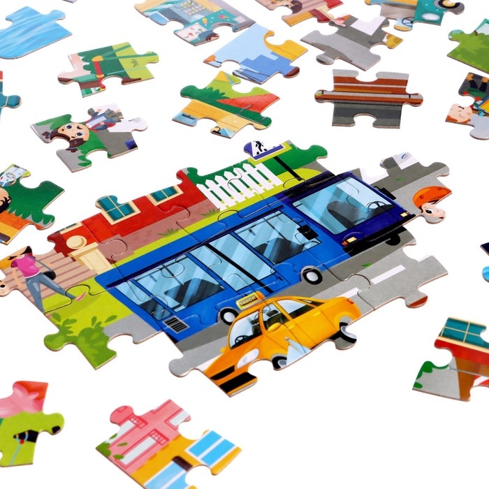 Пазл с фонариком &laquo;Городская жизнь&raquo;, 88 деталей