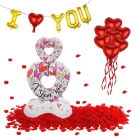 Шар фольгированный 55"&laquo;Большое нежное сердце на подставке&raquo;, под воздух