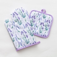 Кухонный набор Доляна &laquo;Прованс&raquo; прихватка 17х17 см, рукав 26х16 см, 100% п/э