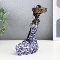 Сувенир полистоун "Африканка Амади" синее платье с узорами МИКС 19х11х7,7 см