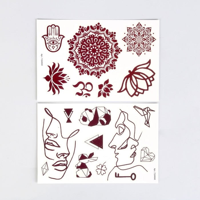 Набор &laquo;Детские татуировки&raquo;, светятся в темноте, 2 листа