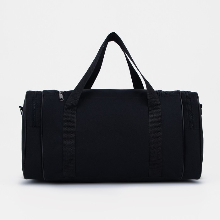 Сумка дорожная на молнии, 3 наружных кармана, длинный ремень, цвет чёрный/синий Сумка дорожная на молнии, 3 наружных кармана, длинный ремень, цвет чёрный/синий