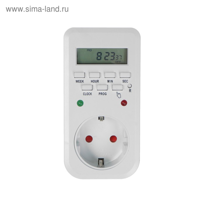 Розеточный электронный таймер недельный Luazon Lighting, 16A, шаг 1 мин, 220 В Розеточный электронный таймер недельный Luazon Lighting, 16A, шаг 1 мин, 220 В