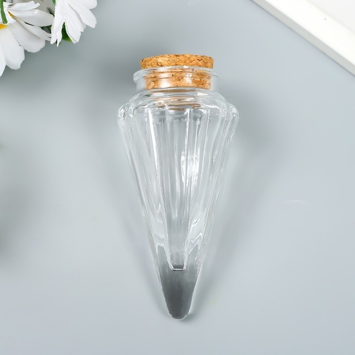 Декор для творчества стекло "Бутылочка с пробкой - конус" 100 мл 11х5,4х5,4 см