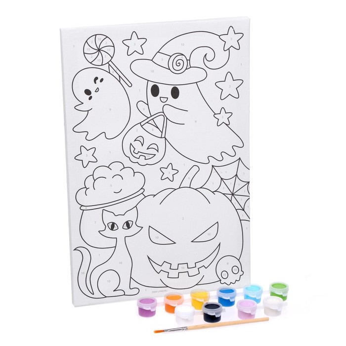 Картина по номерам на хеллоуин для детей «Подготовка к празднику», 20 х 30 см Картина по номерам на хеллоуин для детей «Подготовка к празднику», 20 х 30 см