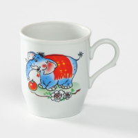 Набор посуды фарфоровой «Зоопарк», 3 предмета: тарелка d=20 см, салатник d=19,8 см, кружка 200 мл Набор посуды фарфоровой «Зоопарк», 3 предмета: тарелка d=20 см, салатник d=19,8 см, кружка 200 мл