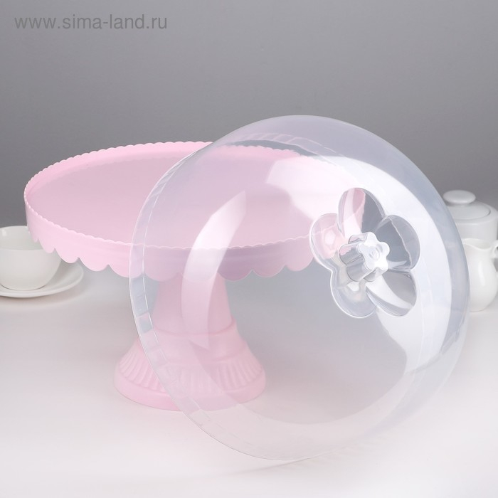 Тортовница с крышкой, 32,5&times;32,5&times;34 см, цвет МИКС