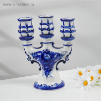 Подсвечник "Романс", гжель, фарфор, 22 см Подсвечник "Романс", гжель, фарфор, 22 см
