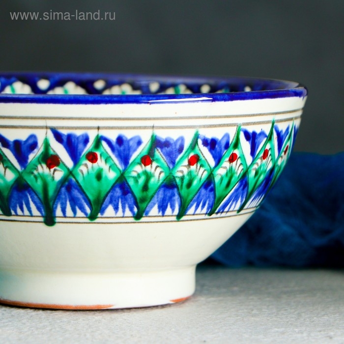 Коса Риштанская Керамика "Цветы" 15 см, малая, синяя