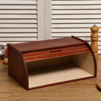 Хлебница деревянная "Буханка", прозрачный лак, цвет красное дерево, 38&times;24.5&times;16.5 см