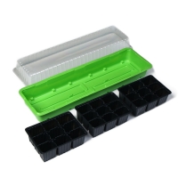 Мини-парник для рассады, 57 × 18 × 12 см, 3 вставки, 27 ячеек, Greengo Мини-парник для рассады, 57 × 18 × 12 см, 3 вставки, 27 ячеек, Greengo