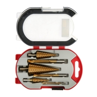 Набор сверл ступенчатых и фрезерных ТУНДРА, HSS, TIN, 4-12 мм, 4-20 мм, 4-32 мм, 3/6/8 мм